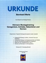 Zertifikat Hörmann Garagentore, Antriebe, Nebentüre